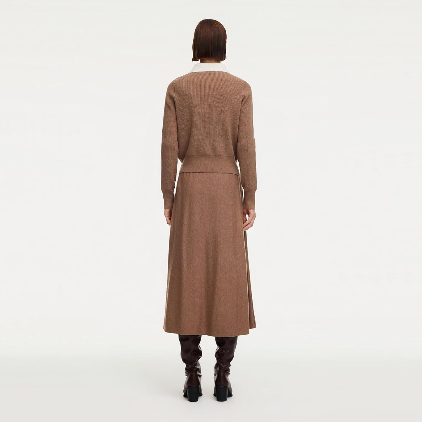 GOELIA Fall Skirt Sets Women 2 Piece Outfits Knit Pullover Sweater Top and Sweater Midi Skirts Going Out Winter Clothing