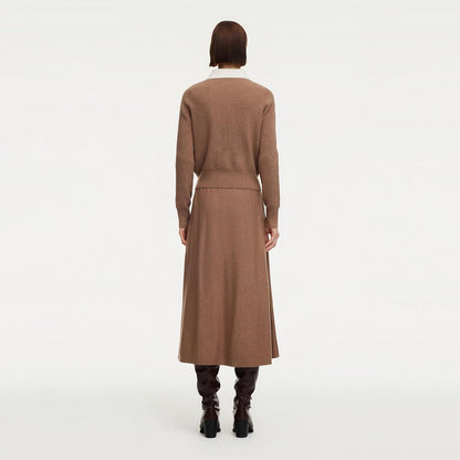 GOELIA Fall Skirt Sets Women 2 Piece Outfits Knit Pullover Sweater Top and Sweater Midi Skirts Going Out Winter Clothing