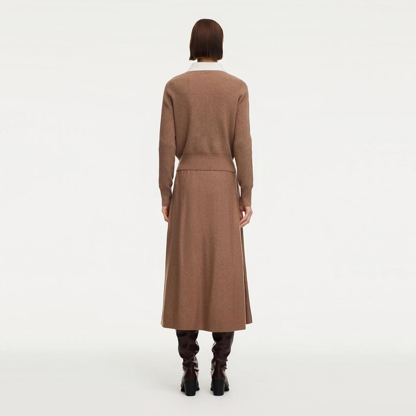 GOELIA Fall Skirt Sets Women 2 Piece Outfits Knit Pullover Sweater Top and Sweater Midi Skirts Going Out Winter Clothing