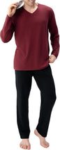 DAVID ARCHY Men's Pajamas Set Soft Cotton Long Sleeve Sleepwear Comfy Loungewear Pjs with Pockets