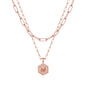 M MOOHAM Dainty Initial Necklaces for Women, 14K-Gold-Plated Layering Necklace for Women Cute Hexagon Letter Initial Necklace Layered Necklaces for Womens Teen Girl Gifts
