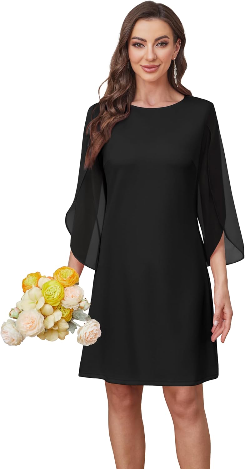 RUMIA Womens Cocktail Dresses Flutter Sleeve Wedding Guest Dresses for Women 2025 Trendy