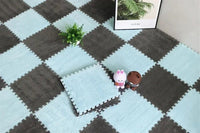 7DAY'S 40pcs 30x30cm DIY Nordic Floor Mat Splicing Carpet Plush Velvet Bedroom Rooms Pink Mat Puzzle Plush Mats Interlocking Carpet Tiles for Commercial and Home