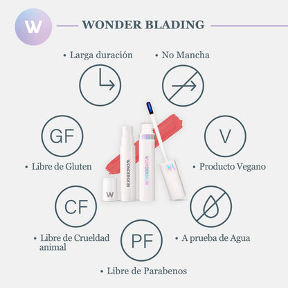 Wonderskin Wonder Blading All Day Lip Stain Peel Off Masque - Long Lasting, Waterproof and Transfer Proof Nude Lip Tint, Matte Finish Peel Off Lip Stain (Whimsical Masque)