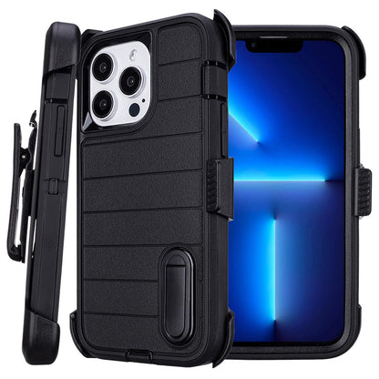 for Phone Case iPhone 13 Pro Max Case Black with Belt Clip Heavy Duty Holster for Shockproof Cases,3 Layers of Sturdy,Military Grade Defender Cover for iPhone 13 Pro Max Cases Black 6.7 Inch