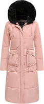 MOERDENG Women's Long Winter Puffer Coat Waterproof Warm Maxi Down Jacket Faux Fur Removable Hood Parka