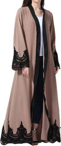 WSPLYSPJY Embroidered Women Open Abaya Muslim Dress Islamic Cardigan Dubai Kaftan Robe