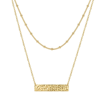 MEVECCO Layered Heart Necklace Pendant Handmade 18k Gold Plated Dainty Gold Choker Arrow Bar Layering Long Necklace for Women