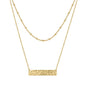 MEVECCO Layered Heart Necklace Pendant Handmade 18k Gold Plated Dainty Gold Choker Arrow Bar Layering Long Necklace for Women
