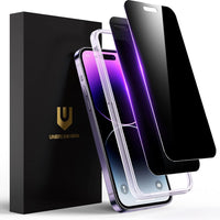 UNBREAKcable Privacy Screen Protector for iPhone 16 Pro Max, Anti-Spy Shatterproof Tempered Glass [True 28°Anti Spy] [9H Hardness] [Easy Installation Frame] Black Protector for iPhone 6.9" - 2 Pack