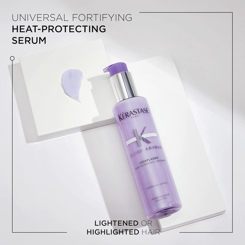 KERASTASE Blond Absolu Cicaplasme Serum - Hydrating Leave In Serum For Color Treated Hair, Heat Protects Up To 450°F, Strengthens and Prevents Breakage