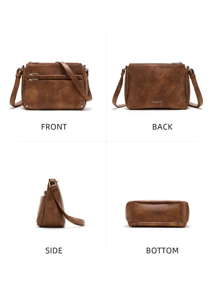 WESTBRONCO Crossbody Bags for Women, Medium Size Shoulder Handbags, Satchel Purse with Multi Zipper Pocket