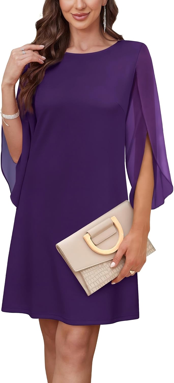 RUMIA Womens Cocktail Dresses Flutter Sleeve Wedding Guest Dresses for Women 2025 Trendy