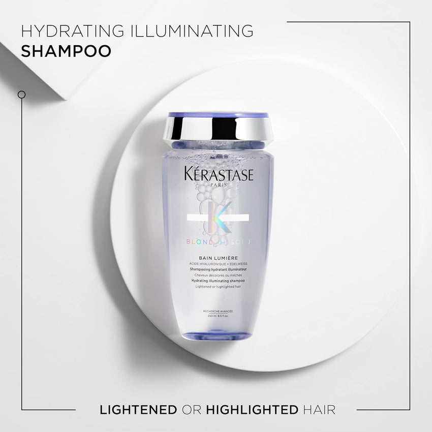 Kerastase Blond Absolu Lumière Illuminating Shampoo For Lightened & Highlighted Hair - Intensely Hydrates & Illuminates Shiny Hair, Removes Impurities & Pollution