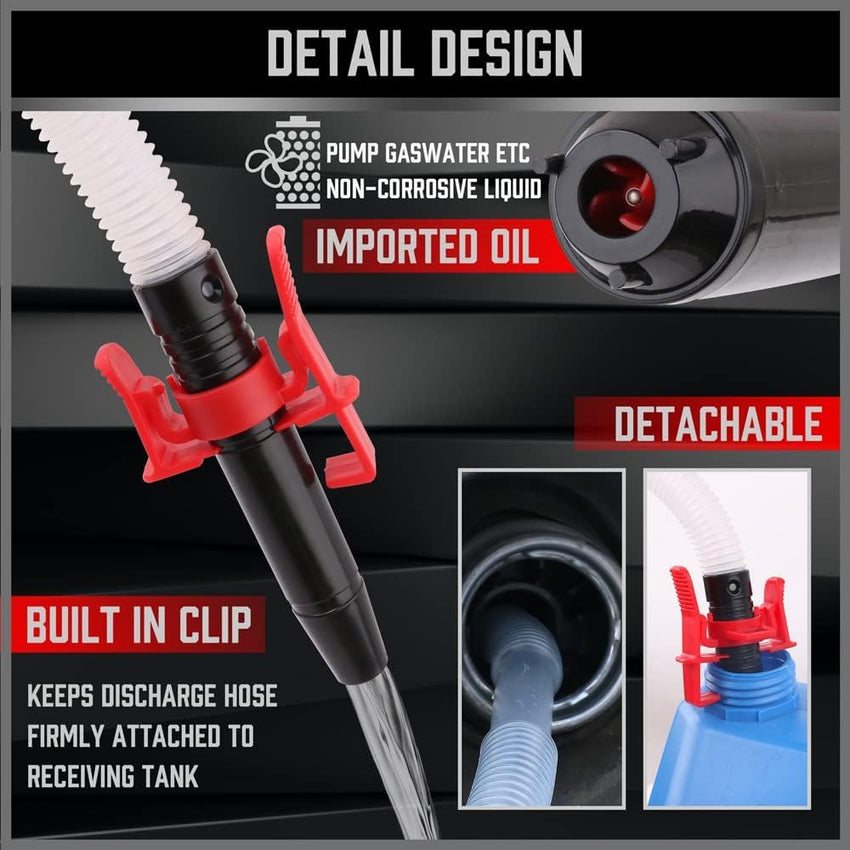 SEDY Electric Hand Pump, Portable Battery Powered Transfer Pump, Multi-Use Siphon Liquid Extractor for Gasoline, Diesel, Fuel, and Water Transfer