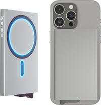 CODE 118 Wallet - Premium Automatic Smart Wallet, RFID Blocking, Pop Up Mens Minimalist Metal Wallet, 6061-T6 Aerospace-Grade Aluminum, Genuine 3K Carbon Fiber (Classic, Slate Grey)