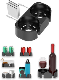 NOTMBESTM Shower Drink Holder for Beer, Drink, Wine, Bottle, Can, Coffee, Shower Beer Holder Fit for Wall or Desk Cup Organizer, Shower Cup Holder for Bath Wine Glass, Give It as a Gift (Black)