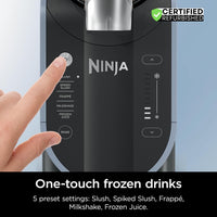 Ninja FS301 Professional Maker with RapidChill Technology, 88 oz Drink & Slushie Machine, 5 Preset Programs, Frozen Margaritas, Frappés, and More, Premium Accents, Black (Renewed)