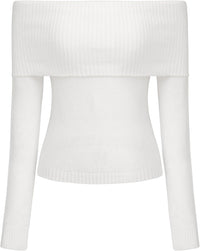 CIDER Women’s Off Shoulder Knitted Long Sleeve Tops Fall Pullover Sweater