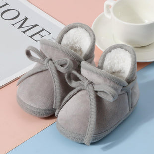 Baby Booties Newborn Fleece First Walking Shoes Non-Slip Sole Slippers Cozy Warm Booties for Infant Toddler Boys Girls