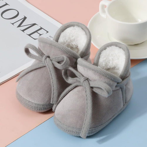 Baby Booties Newborn Fleece First Walking Shoes Non-Slip Sole Slippers Cozy Warm Booties for Infant Toddler Boys Girls