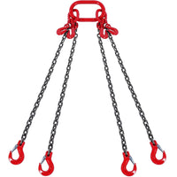 VEVOR Chain Sling, 5/16 Inch X 5 Ft Lifting Chains with Hooks, G80 Engine Chain Hoist Lifts, 11000LBS Lifting Sling Chains for Engine Hoist, Engine Lift Chain 5T with 4 Leg Grab Hooks and Adjusters