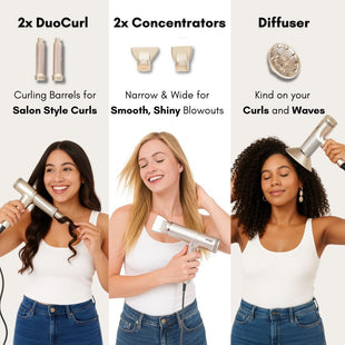 Hypersonic Hair Dryer | 110,000 RPM High-Speed Ionic Blow Dryer with 500 Million Negative Ions | No Heat Damage, Low Noise, 5 Attachments for All Hair Types