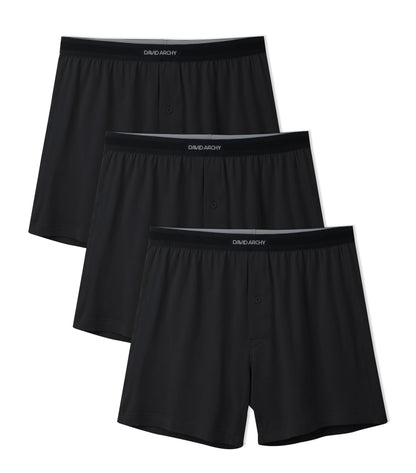 DAVID ARCHY Combed Cotton Boxers for Men Soft Underwear Mens Boxers Knit Boxer Shorts for Men Pack