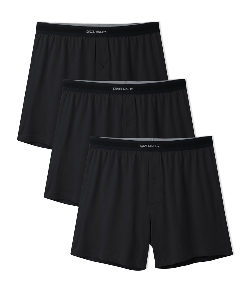 DAVID ARCHY Combed Cotton Boxers for Men Soft Underwear Mens Boxers Knit Boxer Shorts for Men Pack