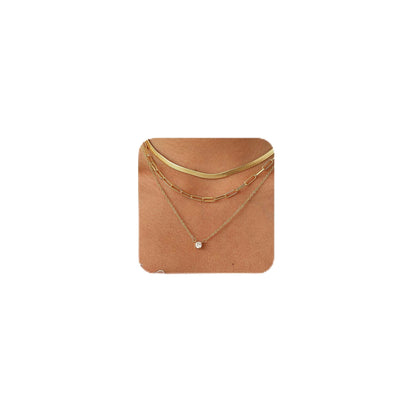 Coshilta Layered Gold Necklaces for Women, 14K Plated Gold Sterling Silver Plated Dainty Pendant Necklace Set with Cubic Zirconia,Stackable Chain Choker,Trendy Personalized Jewelry Gift Non Tarnish