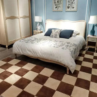 7DAY'S 40pcs 30x30cm DIY Nordic Floor Mat Splicing Carpet Plush Velvet Bedroom Rooms Pink Mat Puzzle Plush Mats Interlocking Carpet Tiles for Commercial and Home