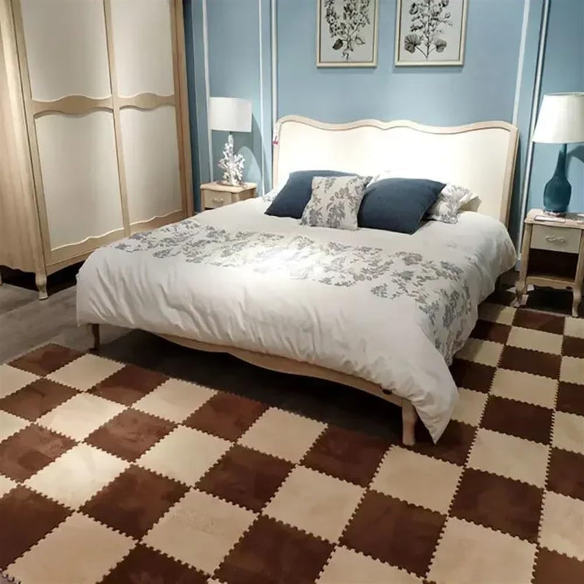 7DAY'S 40pcs 30x30cm DIY Nordic Floor Mat Splicing Carpet Plush Velvet Bedroom Rooms Pink Mat Puzzle Plush Mats Interlocking Carpet Tiles for Commercial and Home