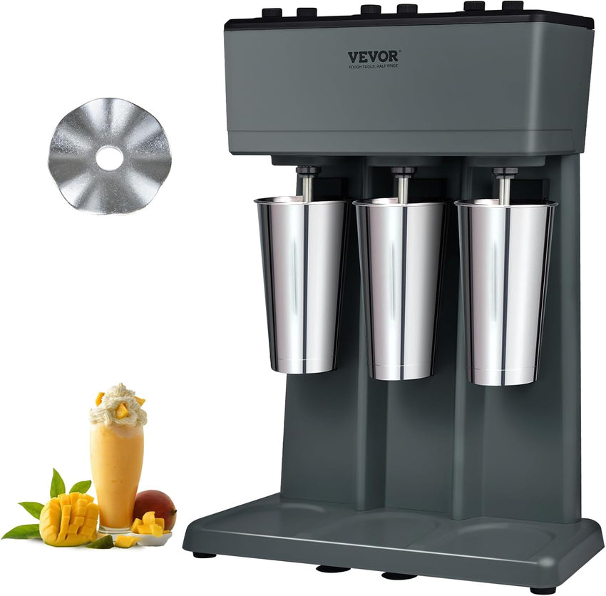 VEVOR Milkshake Maker Machine, 375W Commercial Milk Shake Maker Mixer, Single Head Drink Mixer Blender Machine, 3-Speed Milkshake Blender with 27.7oz Stainless Steel Cup for Commercial