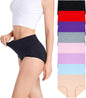 HAVVIS Women's Briefs Underwear Cotton High Waist Tummy Control Panties Rose Jacquard Ladies Panty Multipack