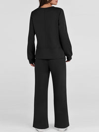 ANRABESS Women's 2 Piece Lounge Sets Casual Travel Outfits Wide Leg Tracksuit Sweatsuits Matching Set 2025 Fall Clothes