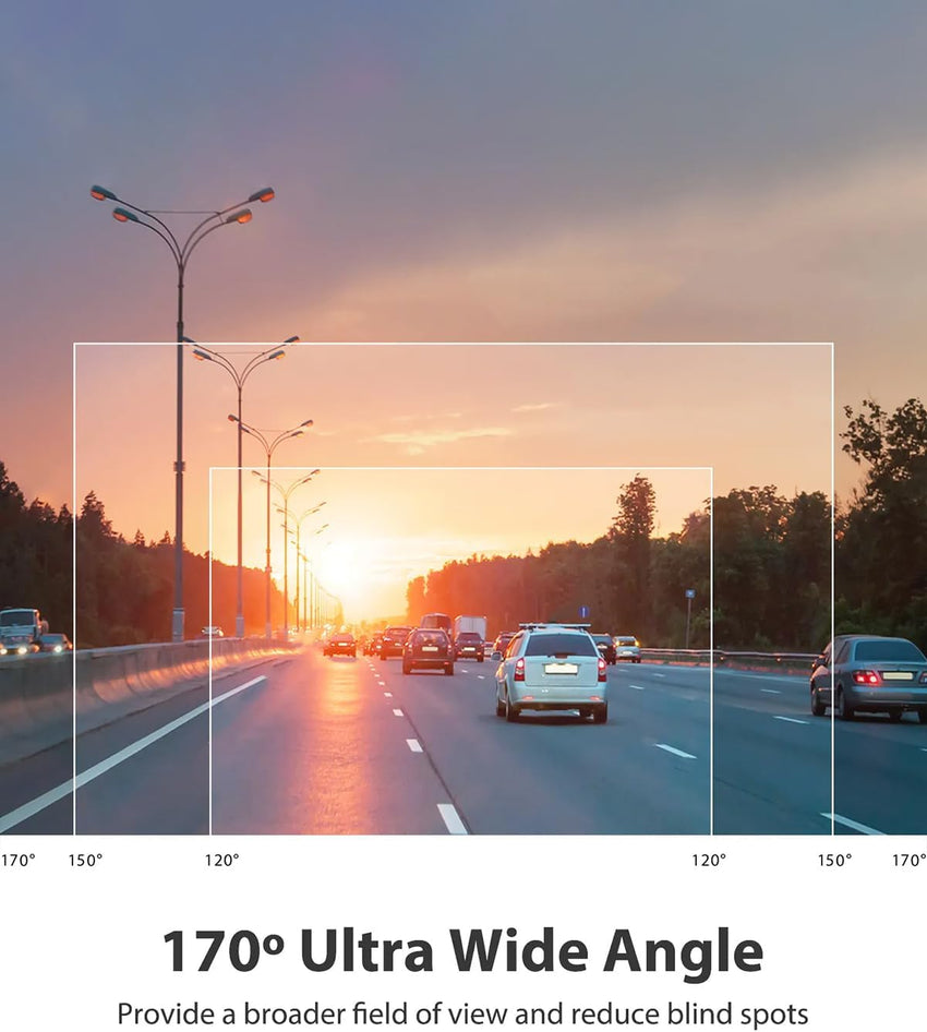 7DAY'S Uber Camera 360° View 4 Channel Dash Cam Front Rear and Inside with 5GHz WiFi & App Control, 170°Wide Angle Uber Camera for Car, Loop Recording, Night Vision, G-Sensor, Parking Mode, Included 32GB Card