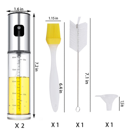 NIKKIER Oil Sprayer for Cooking,100ml Olive Oil Spritzer,Oil Sprayer for Air Fryer, Salad,BBQ,Roasting