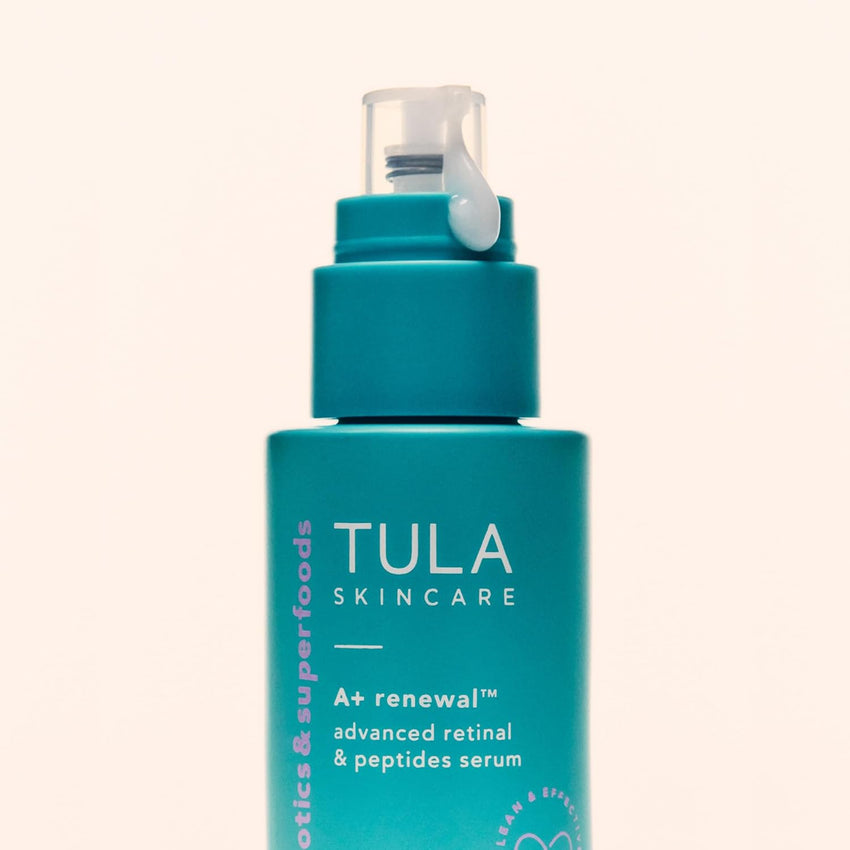 TULA Skin Care A+ Renewal Advanced Retinal + Peptides Serum - Nightly Facial Serum, Boosts Radiance and Hydrates, 1.01 Fl. oz.