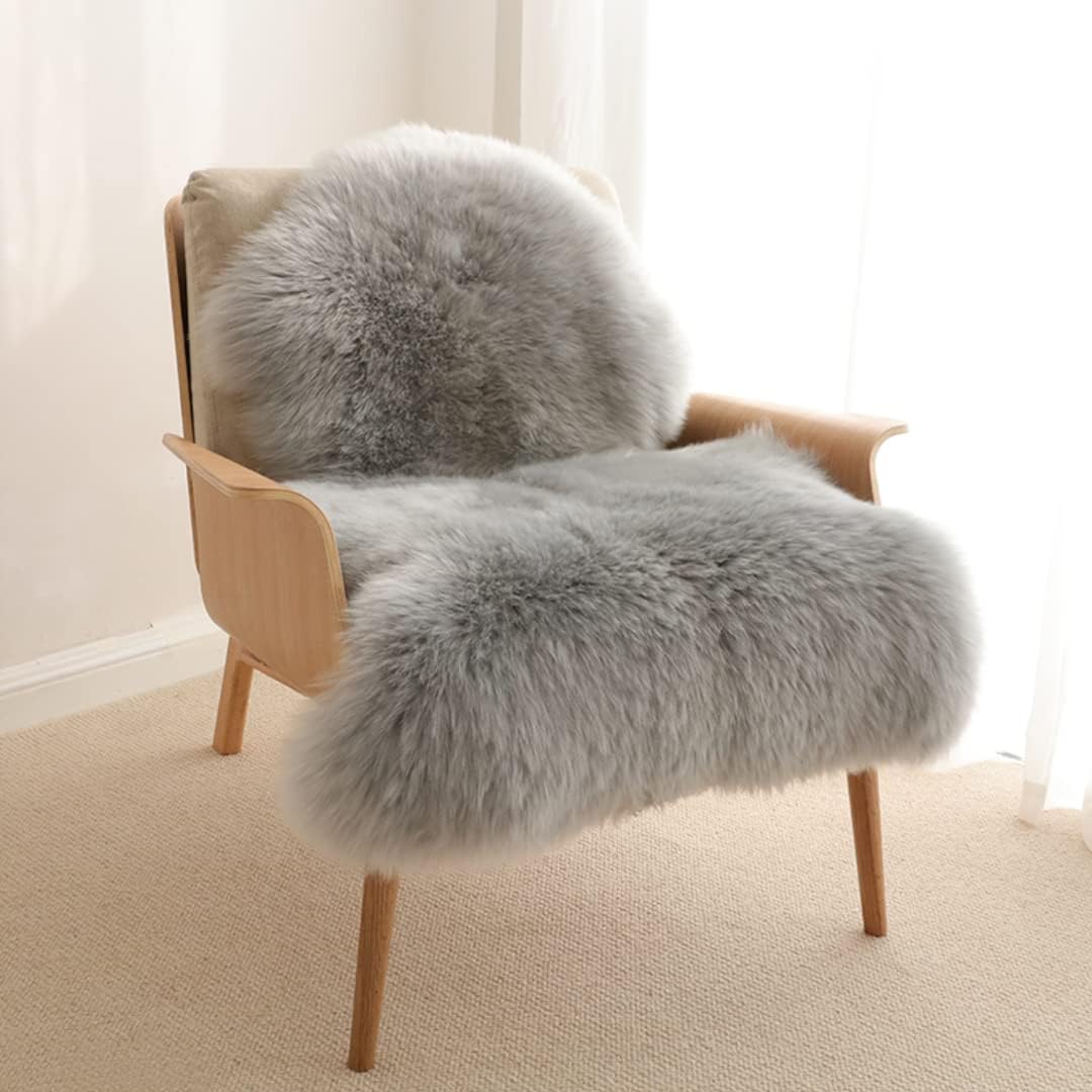 duduta White Faux Sheepskin Throw Rug 2x3 ft, Fluffy Shag Fur Chair Cover Small Bedside Dorm Rug Non Slip Washable