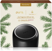 Thymes Frasier Fir Pura Car Diffuser – Pura Car Air Freshener with Refill – Frasier Fir Diffuser Refill with Notes of Crisp Siberian Fir Needles, Cedarwood & Sandalwood