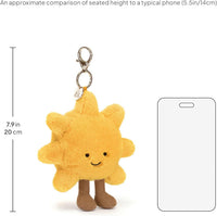 Jellycat Amuseables Sun Bag Charm, 5.5 inches - Sun Plush Keychain - Great Gift Idea