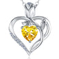 Women's Heart Pendant Necklace – 1.2CT Moissanite or Lab-Grown Sapphire, Ruby & Emerald