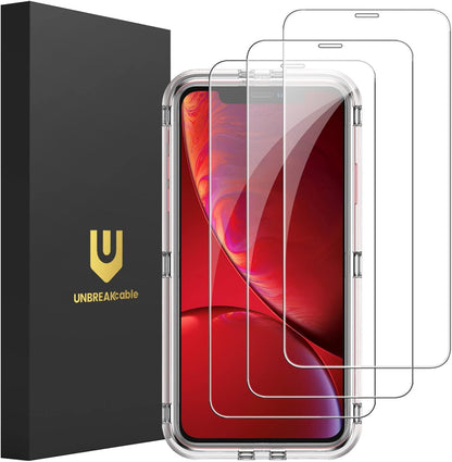 UNBREAKcable Shatterproof Screen Protector for iPhone 13 Pro Max/iPhone 14 Plus [3-Pack] [99.99% HD Clear] [Easy Installation Frame] [9H Hardness][Bubble Free] [Full Coverage] for Apple 6.7''
