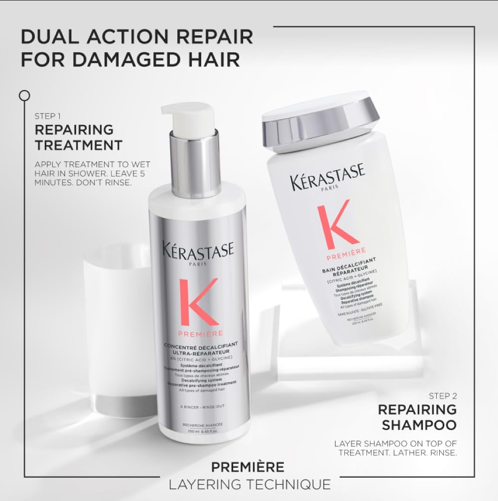 Kerastase Premiere Sulfate-Free Hair Repair Shampoo - For All Damaged Hair Types, Strengthens & Smoothes, With Citric Acid, Removes Buildup & Decalcifies