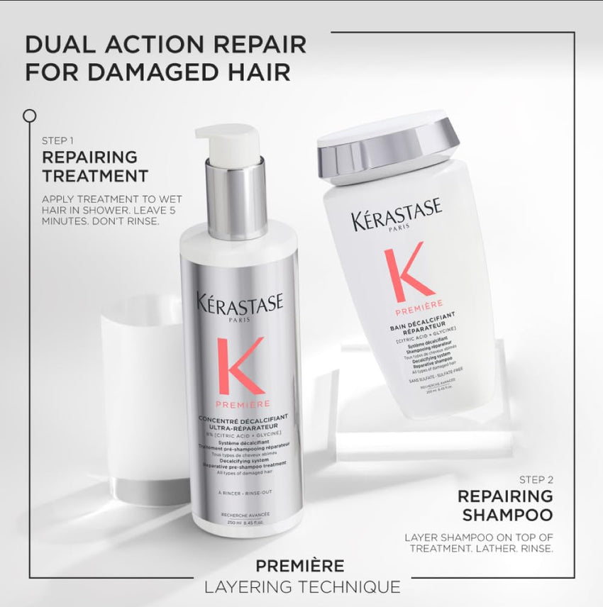 Kerastase Premiere Sulfate-Free Hair Repair Shampoo - For All Damaged Hair Types, Strengthens & Smoothes, With Citric Acid, Removes Buildup & Decalcifies