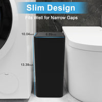 Naisu 2 Pack 4 Gal Bathroom Trash Can with Lid,Automatic Garbage Can with Touchless and Sealed Design,Slim Motion Sensor Waterproof Plastic Trash Bin Suitable for Bedrooms,Bathrooms,Kitchens,（Black）