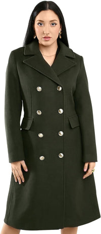 Vince Camuto Winter Coats - Women Double-Breasted Faux Collar Wool Womens Jacket