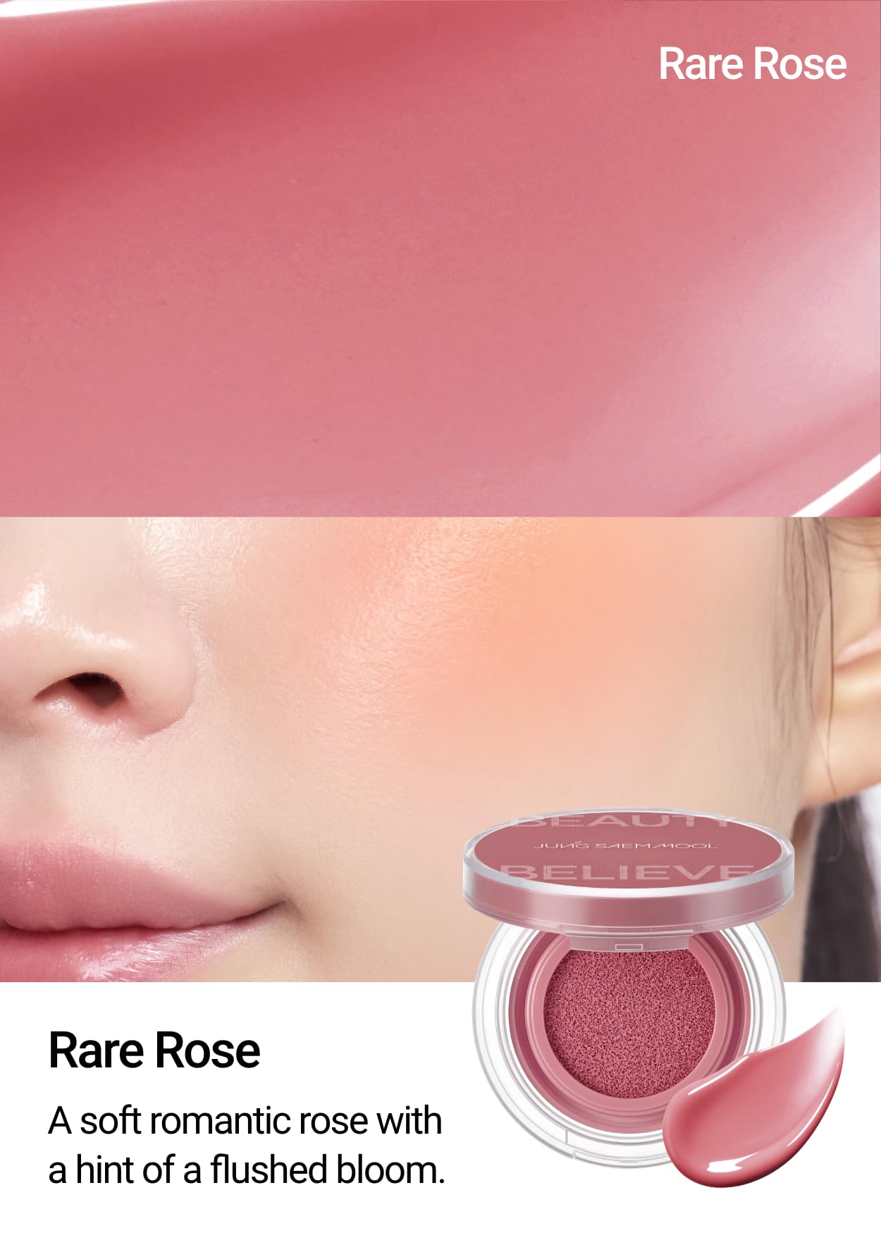 JUNGSAEMMOOL Artist Cushion Blush (Dewy Coral) | Easy to Blend, Lightweight, Hydrating Korean Makeup Cushion Blush for Dewy & Glowing Cheeks