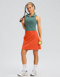 SANTINY 18" Skorts for Women 3 Pockets High Waist Long Athletic Tennis Skirt Golf Skort for Casual Summer Travel