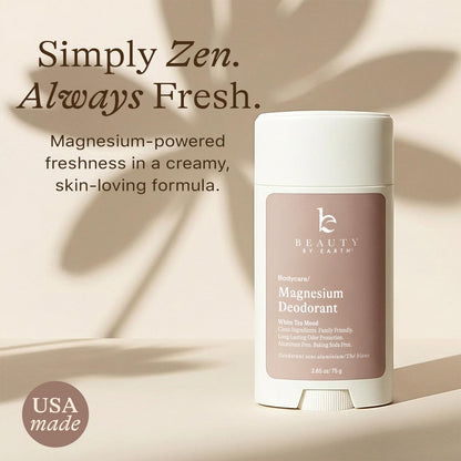 Aluminum Free Deodorant for Women – USA Made Natural Magnesium Deodorant with 55% Organic Ingredients, Baking Soda Free, Long-Lasting All-Day Odor Protection, Non-Irritating for Kids & Sensitive Skin